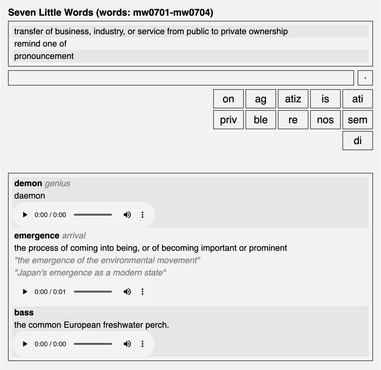 Seven Little Words screenshot